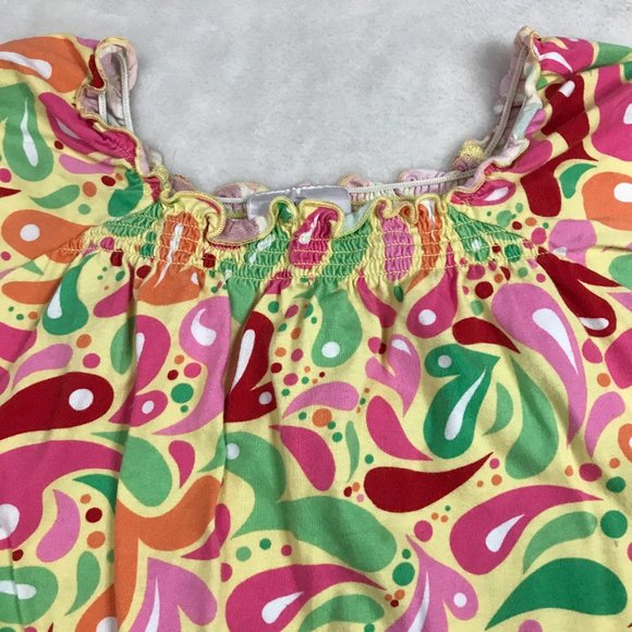 Hanna Andersson Multicolor 100% Cotton Knit Shift Dress Pockets Girls Size 120cm - Picture 7 of 12